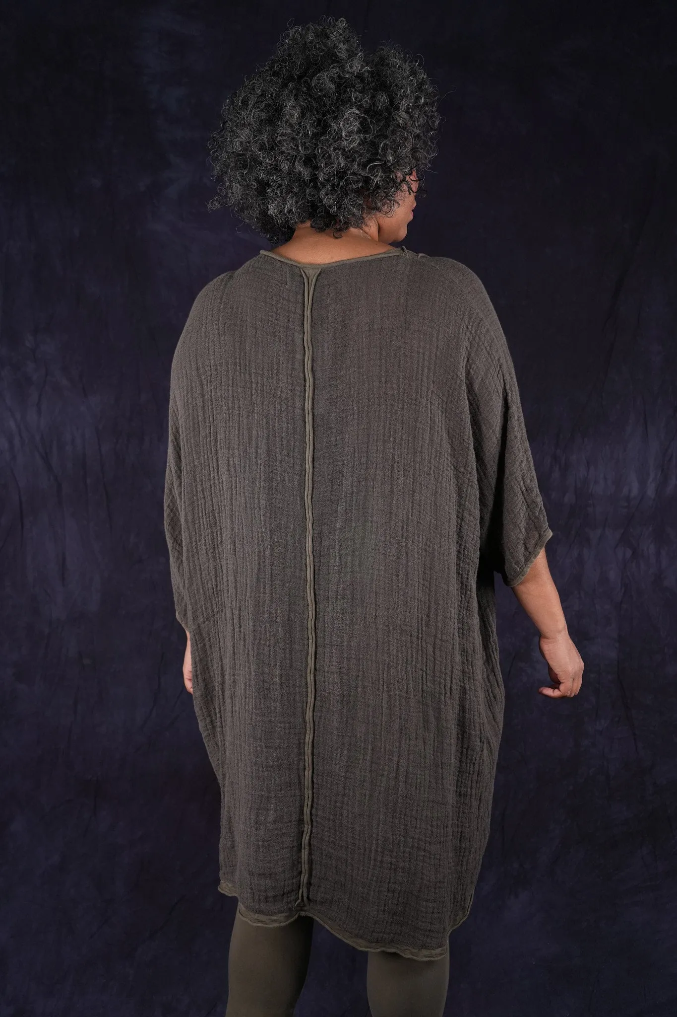 2364 Textured Summer Hi Lo Tunic Earth