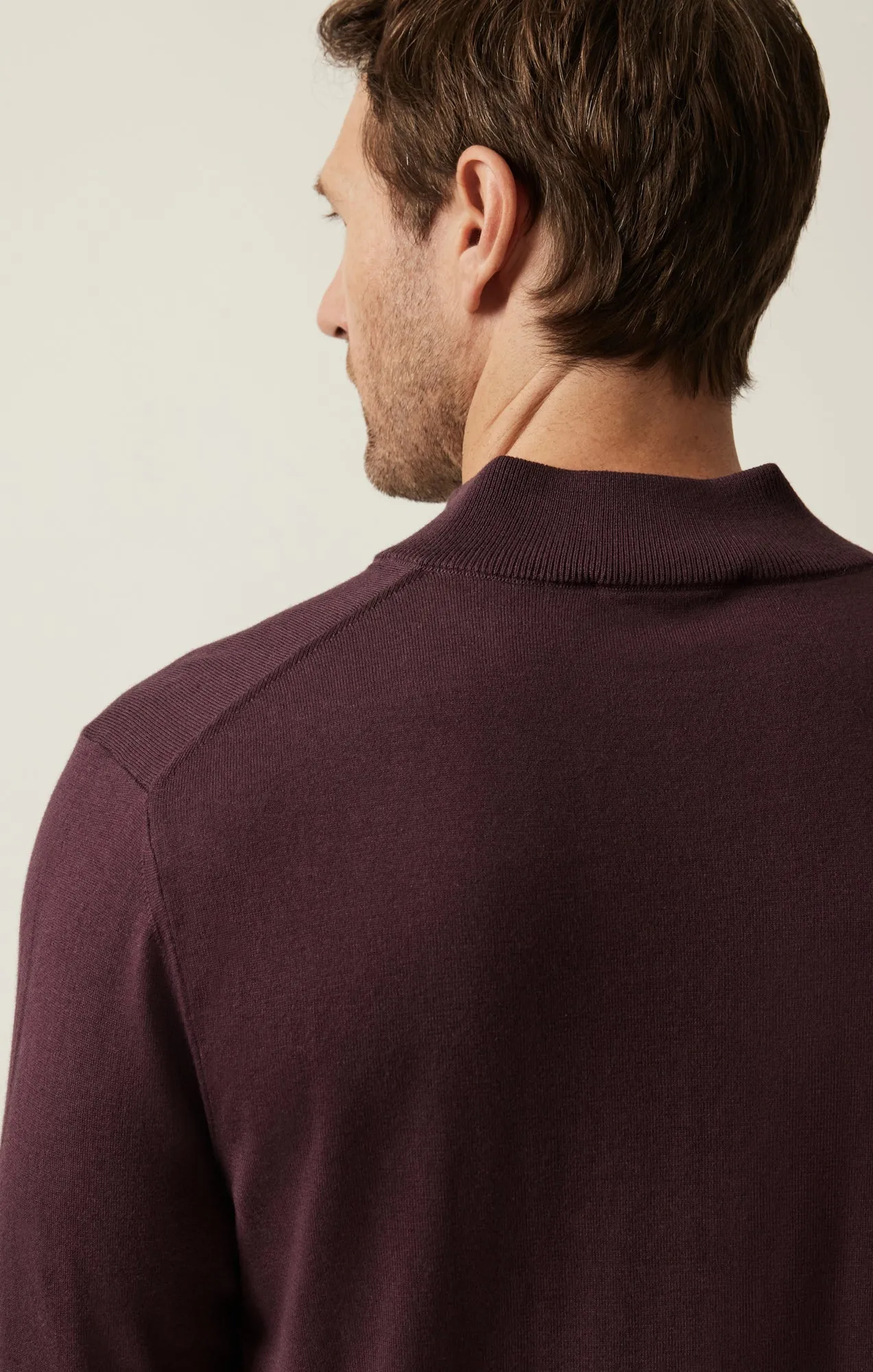 34 Heritage Quater Zip Sweater Burgundy