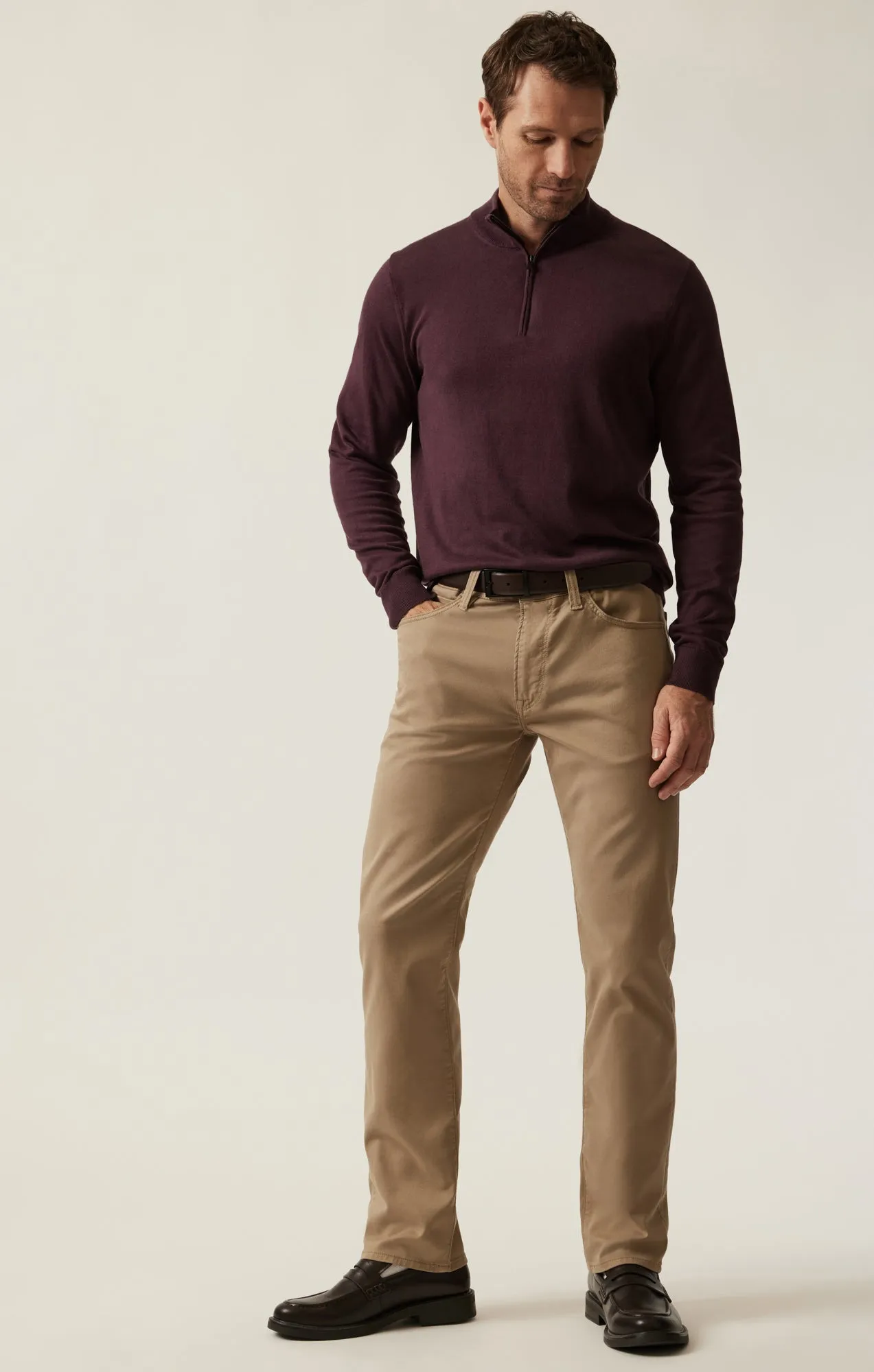 34 Heritage Quater Zip Sweater Burgundy