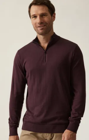 34 Heritage Quater Zip Sweater Burgundy