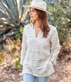 3/4 Sleeve Embroidered Tunic