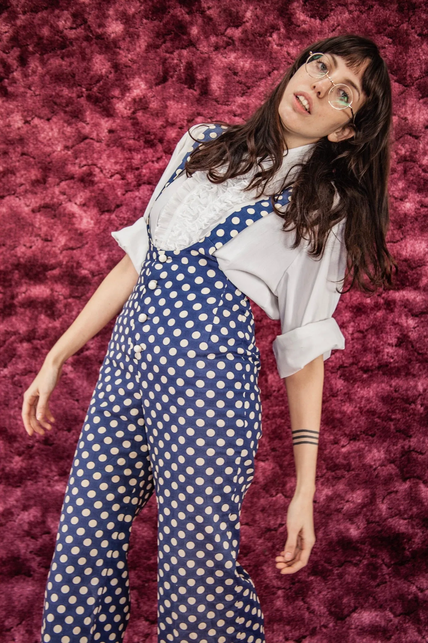 60’s POLKA DOT SUSPENDERS BELLS / 26