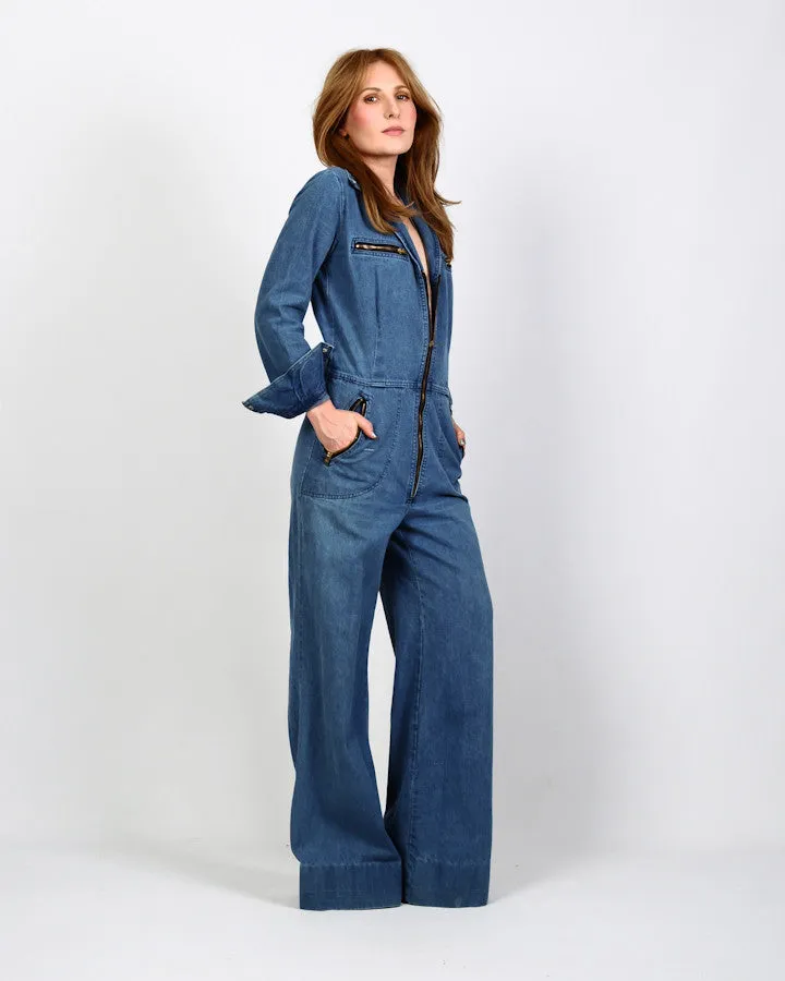 70s Denim Bellbottom Jumpsuit