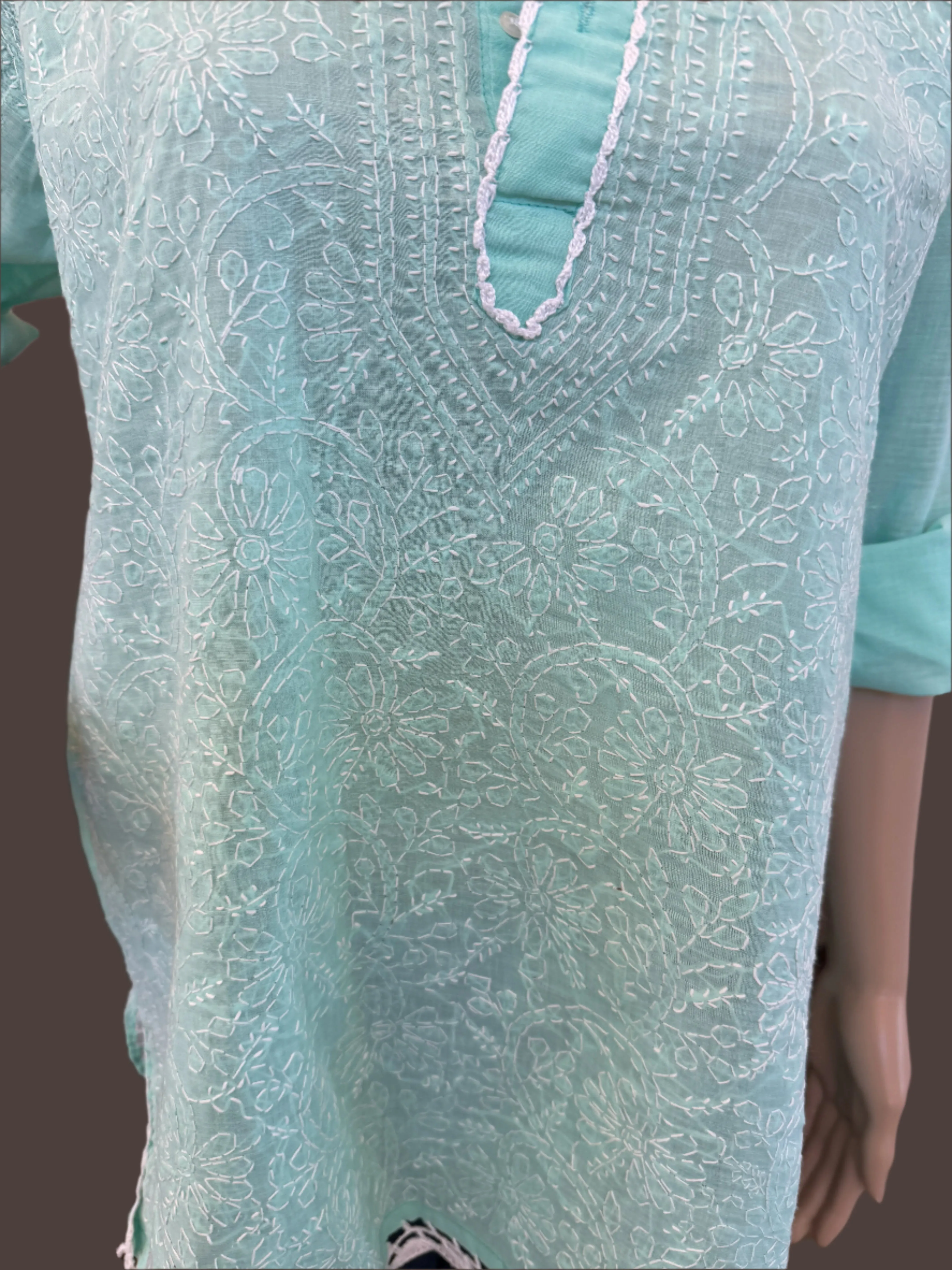 Abby Pastel Green chikankari