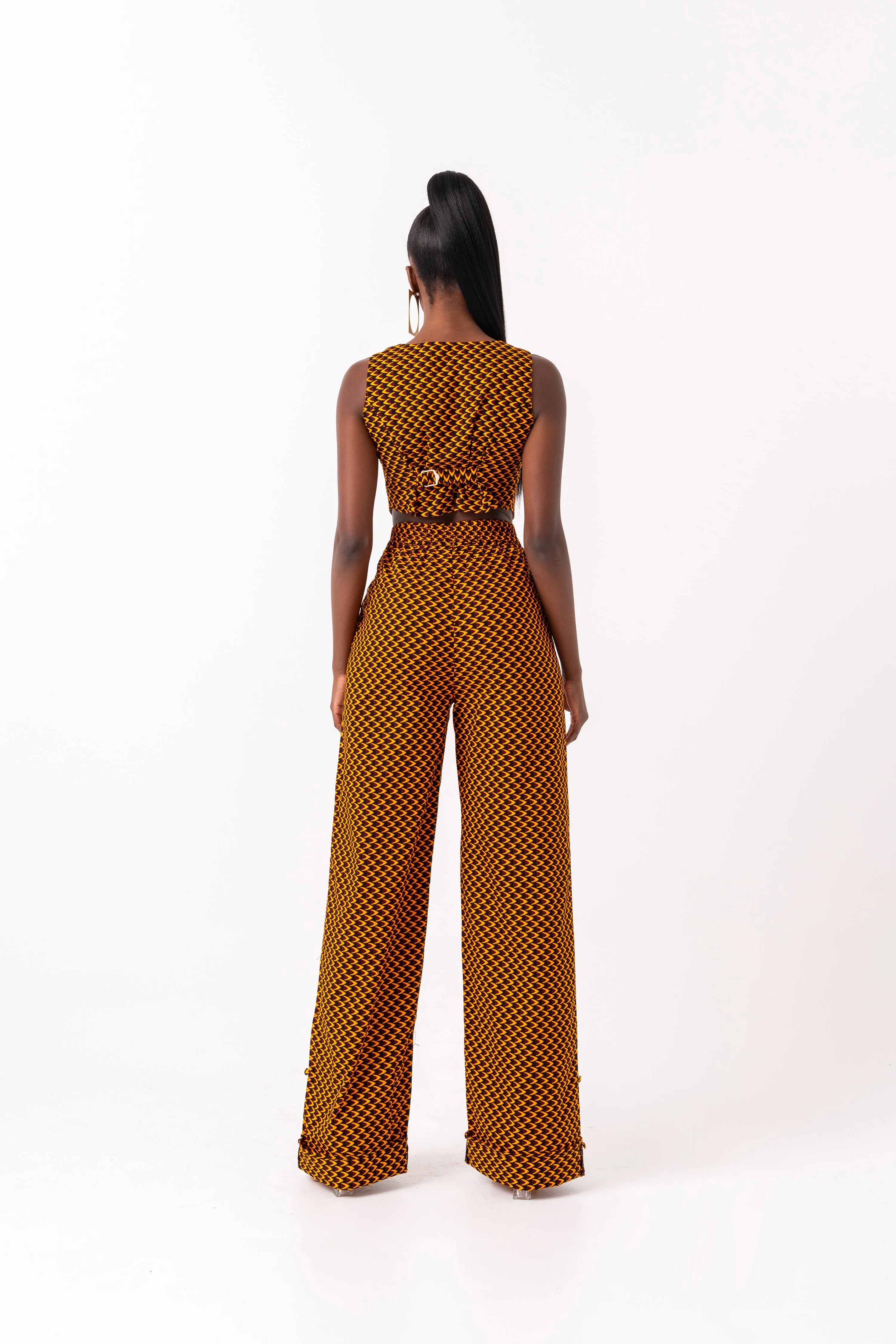 AGBANI African print CROP WAISTCOAT