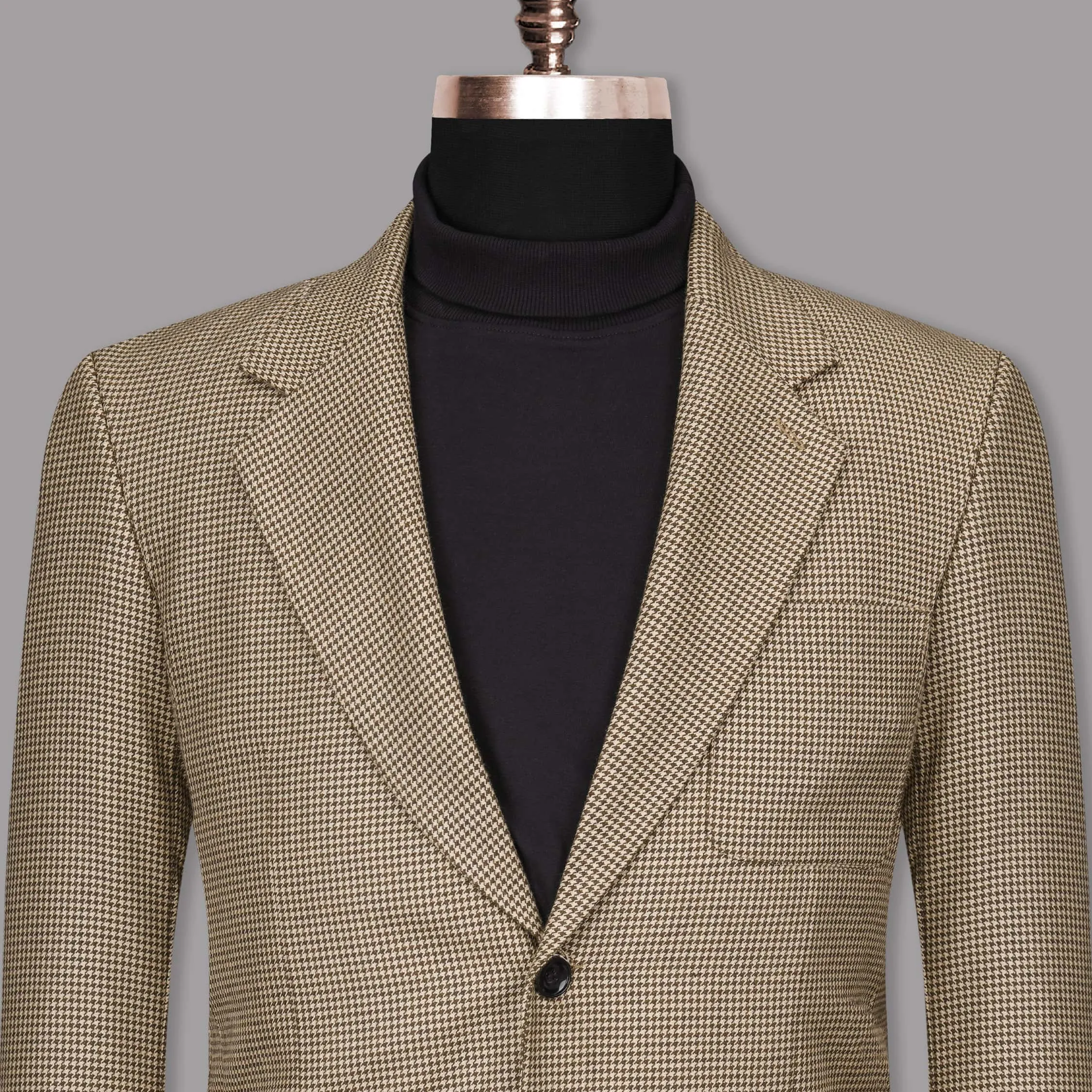 Akaroa with Millbrook Brown Houndstooth Wool Rich Blazer
