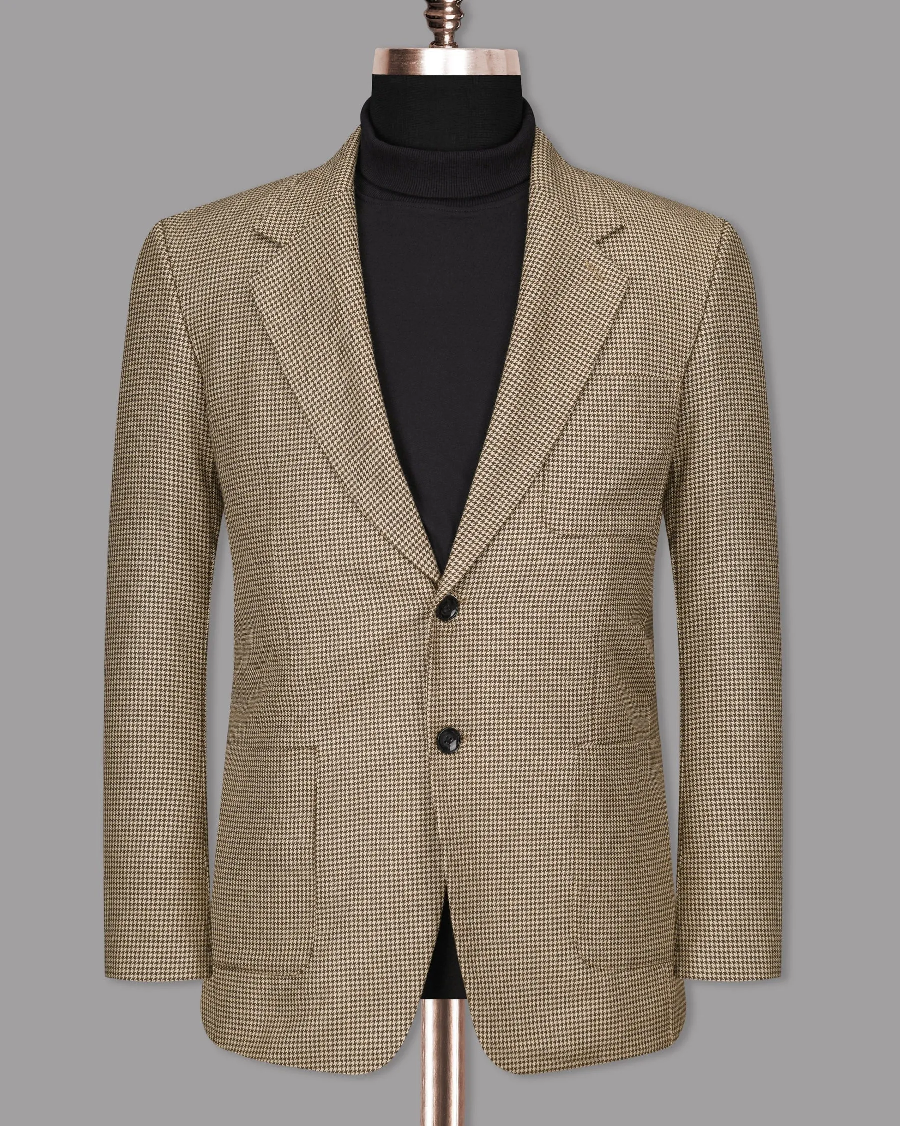 Akaroa with Millbrook Brown Houndstooth Wool Rich Blazer