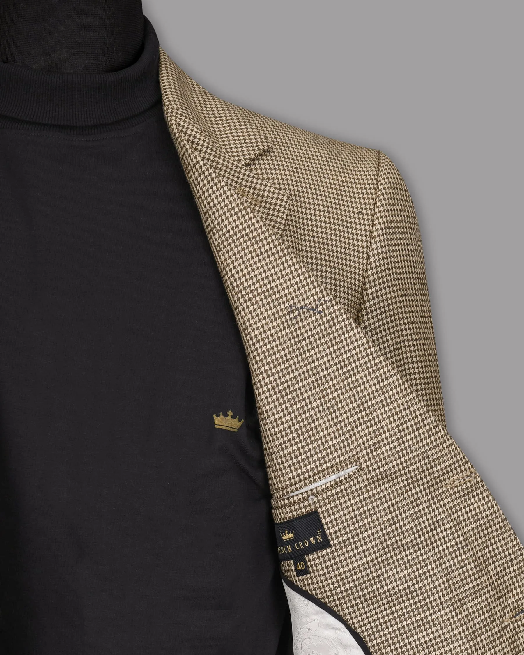Akaroa with Millbrook Brown Houndstooth Wool Rich Blazer