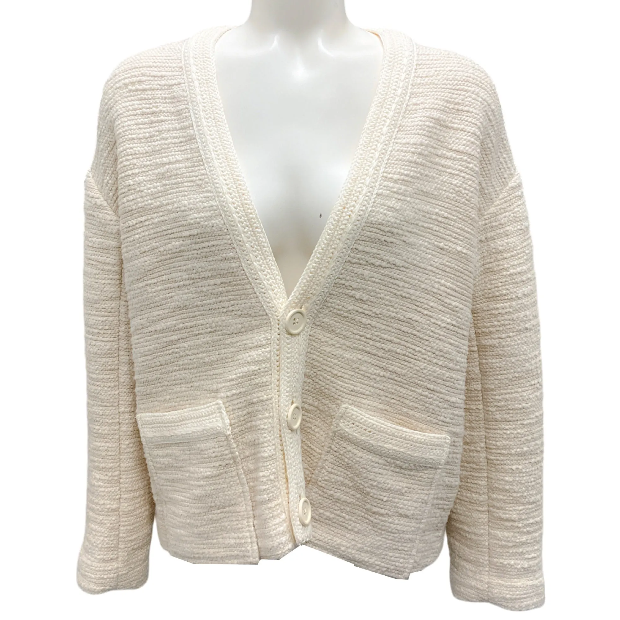 A.L.C. Ivory Peyton Cotton Boucle Jacket