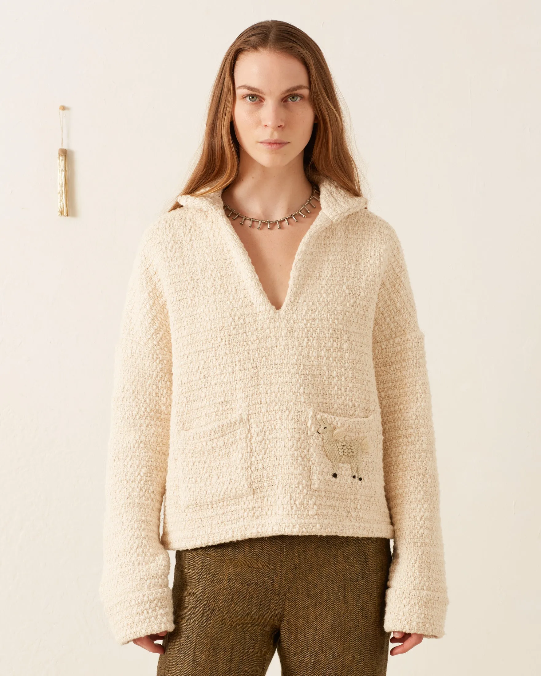 Allegra Pearl Boucle Top