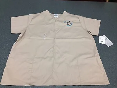 Alley Cat Advocates embroidered logo scrub tops, Sand Color