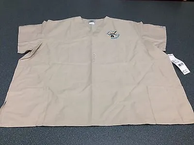 Alley Cat Advocates embroidered logo scrub tops, Sand Color