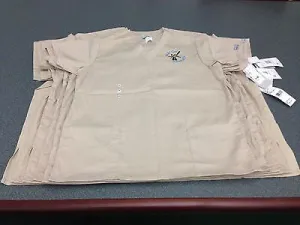 Alley Cat Advocates embroidered logo scrub tops, Sand Color