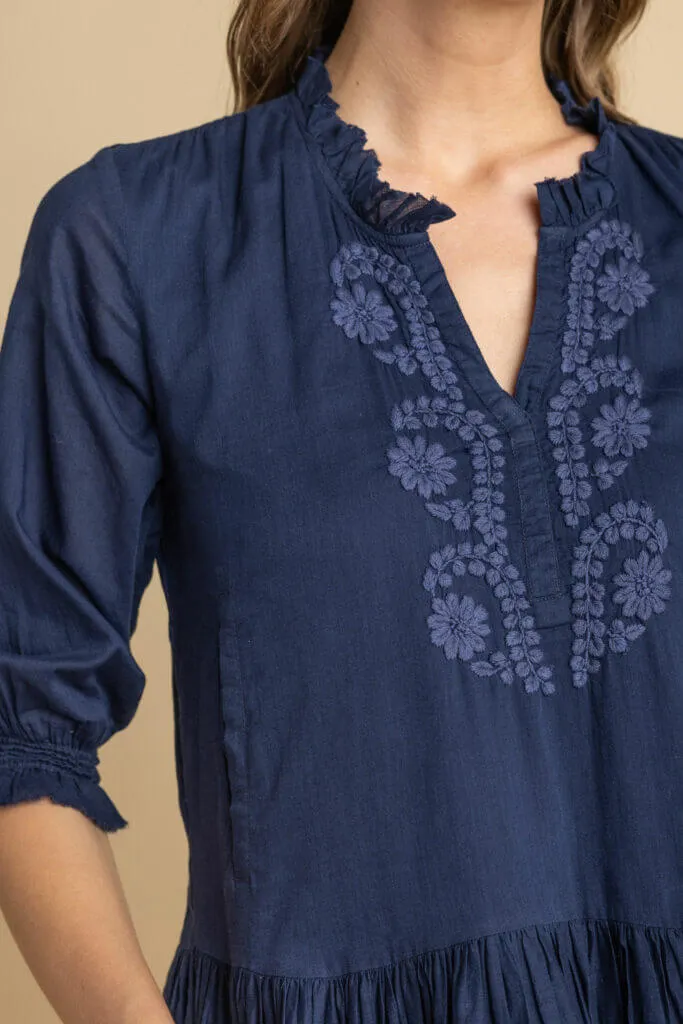 Amaya Chrissy Dress in Navy