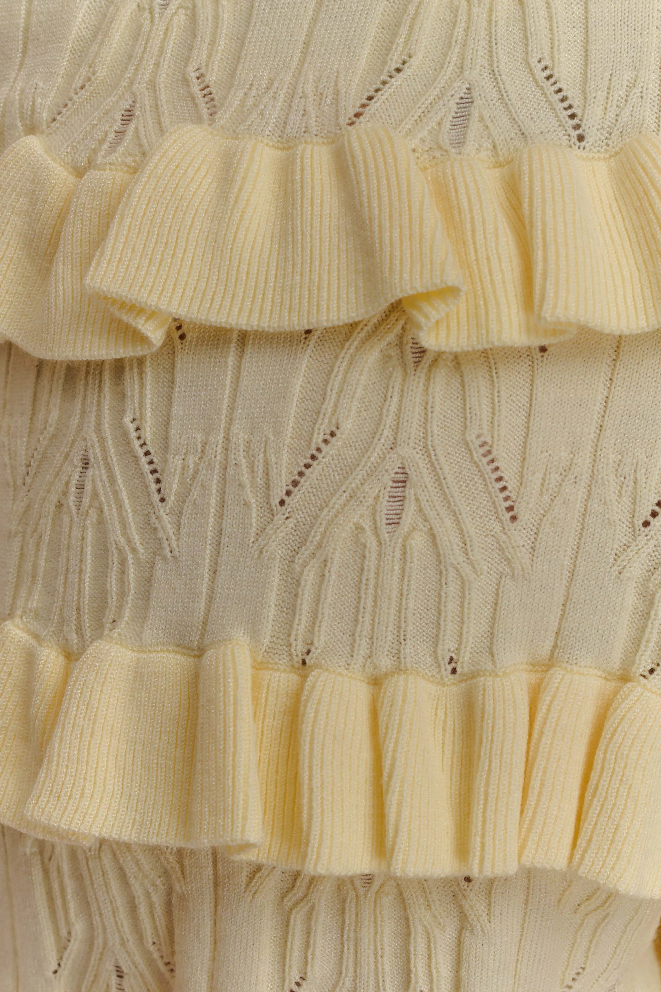 Amy Pointelle Knit Frill Bloomers - Lemon