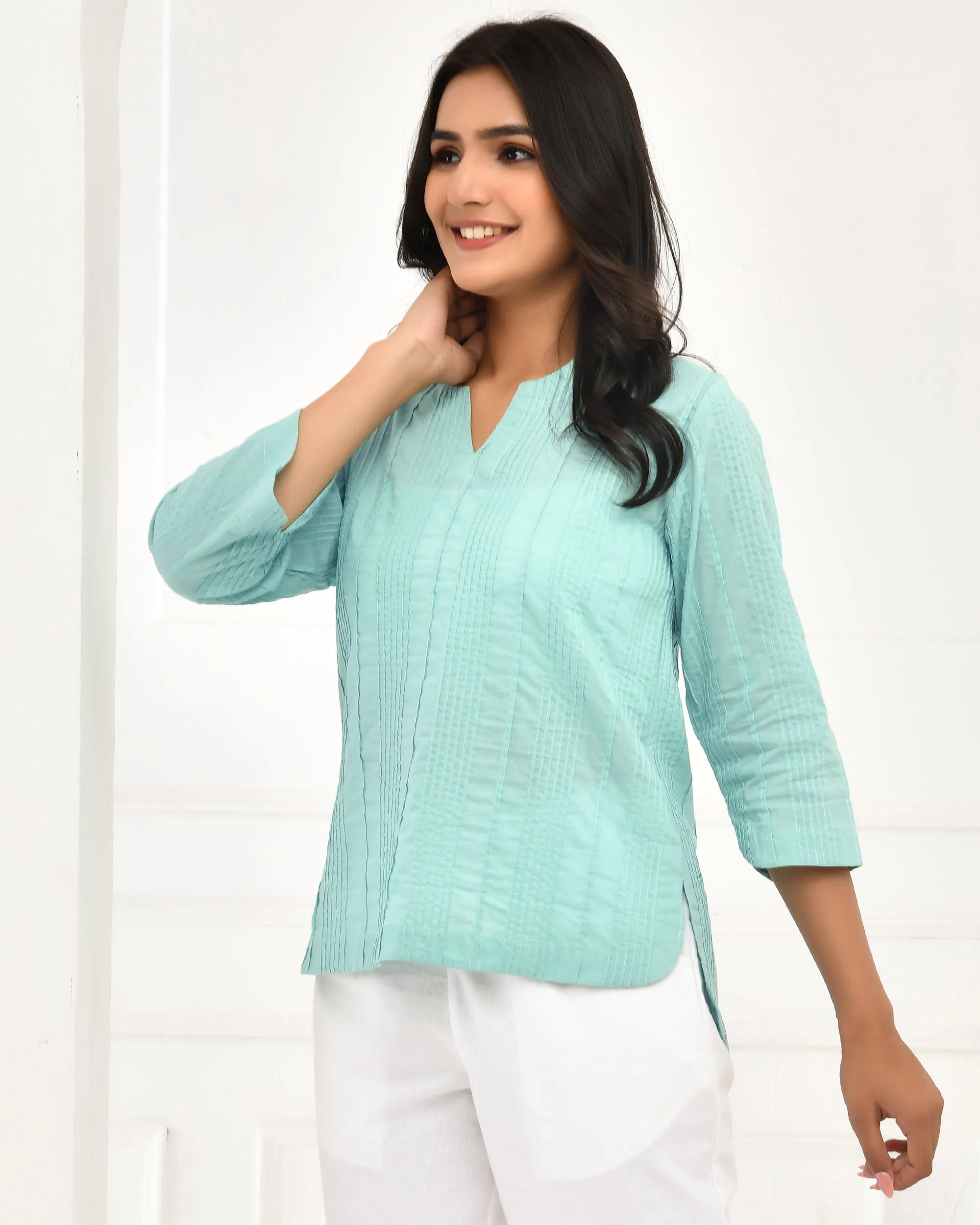 Aqua Everyday Cotton Top