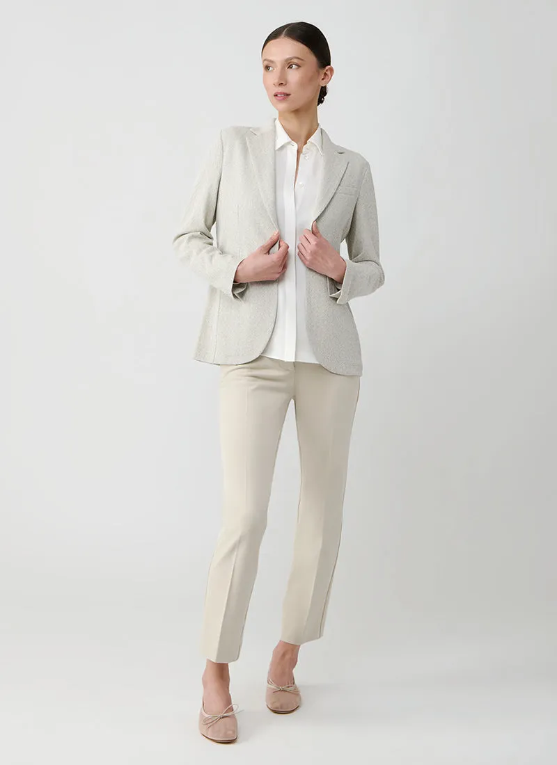 Basketweave 1 Button Long Blazer