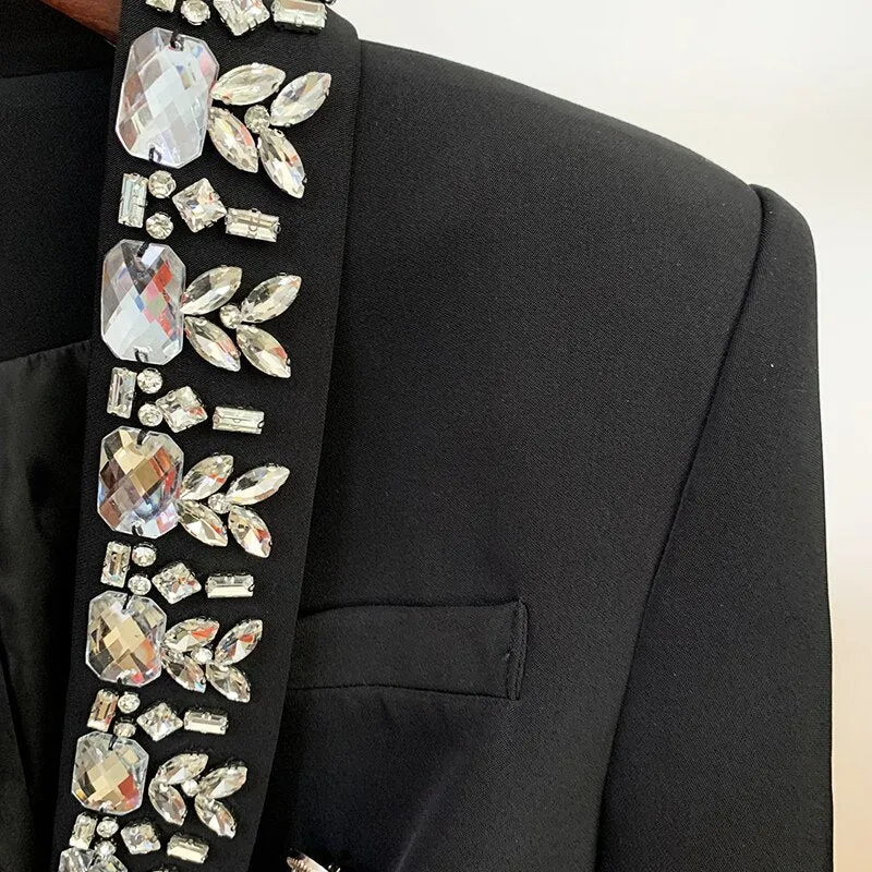 Beading Shawl Collar Blazer
