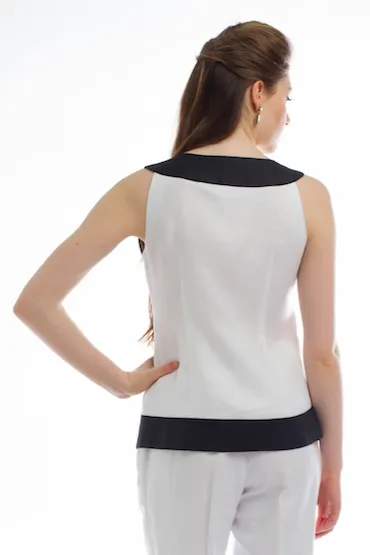 Beauty Mei 美 Top (White/Black) Style # 1763
