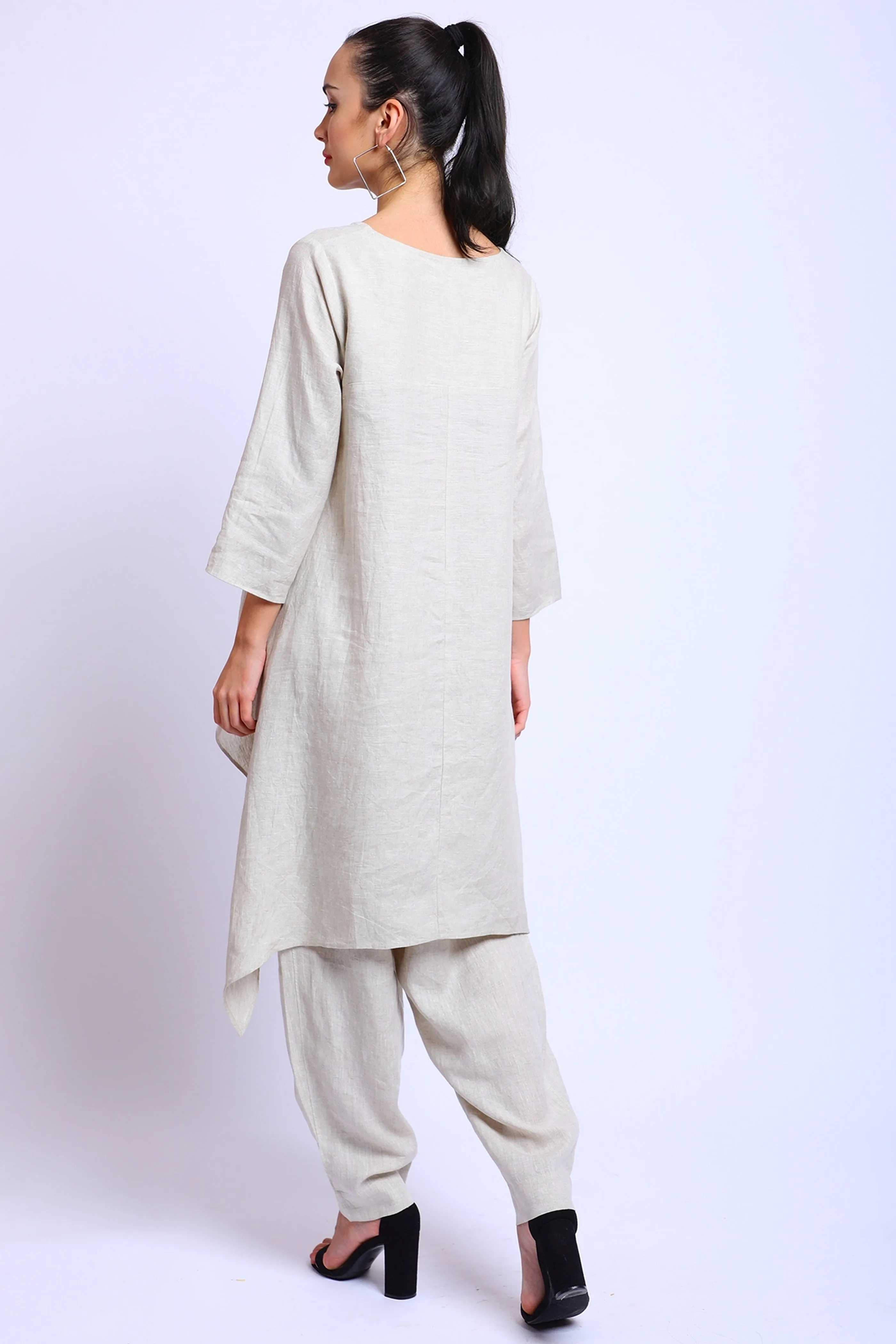 Beige Asymetrical Lounge Tunic