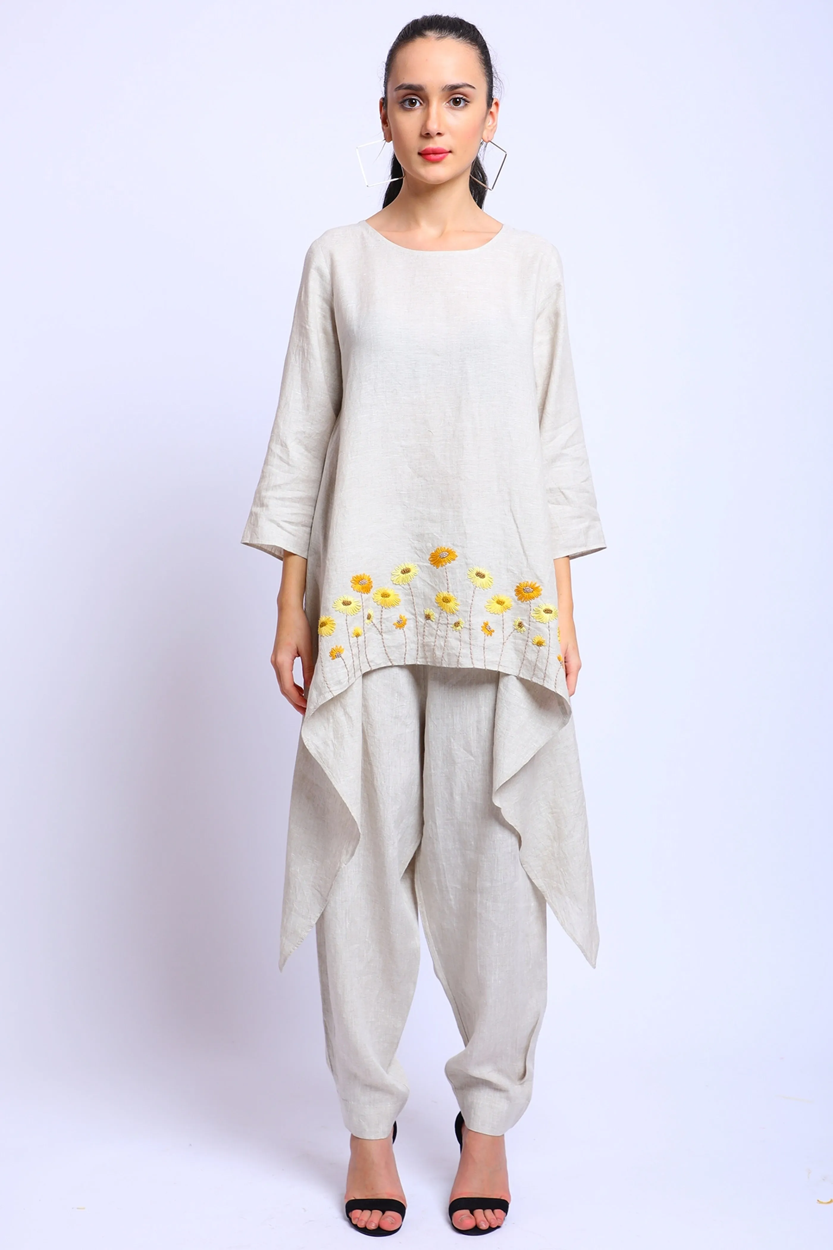 Beige Asymetrical Lounge Tunic