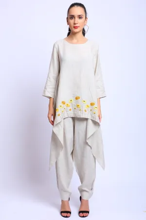 Beige Asymetrical Lounge Tunic