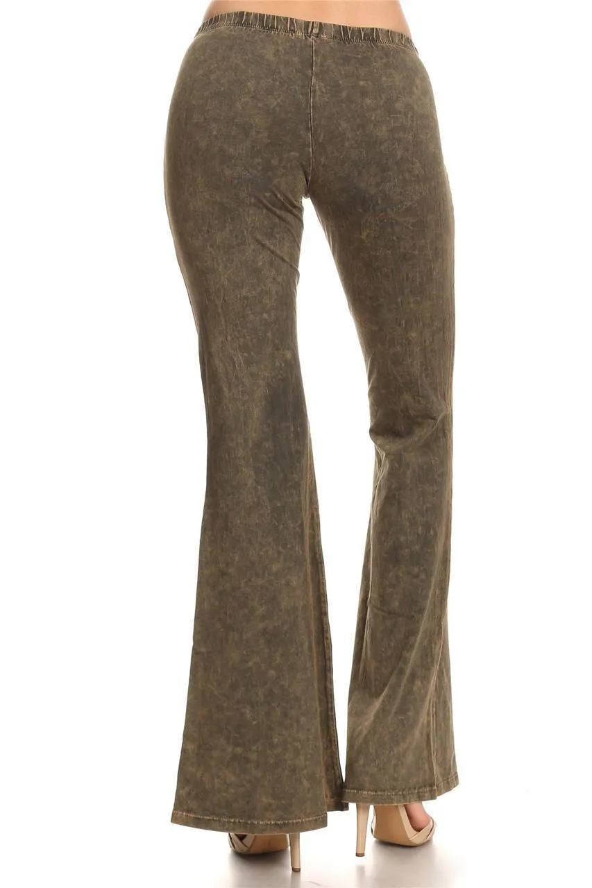 Bell Bottoms Denim Colored Yoga Pants Olive Green