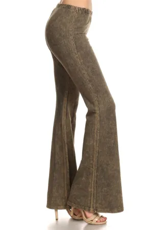 Bell Bottoms Denim Colored Yoga Pants Olive Green