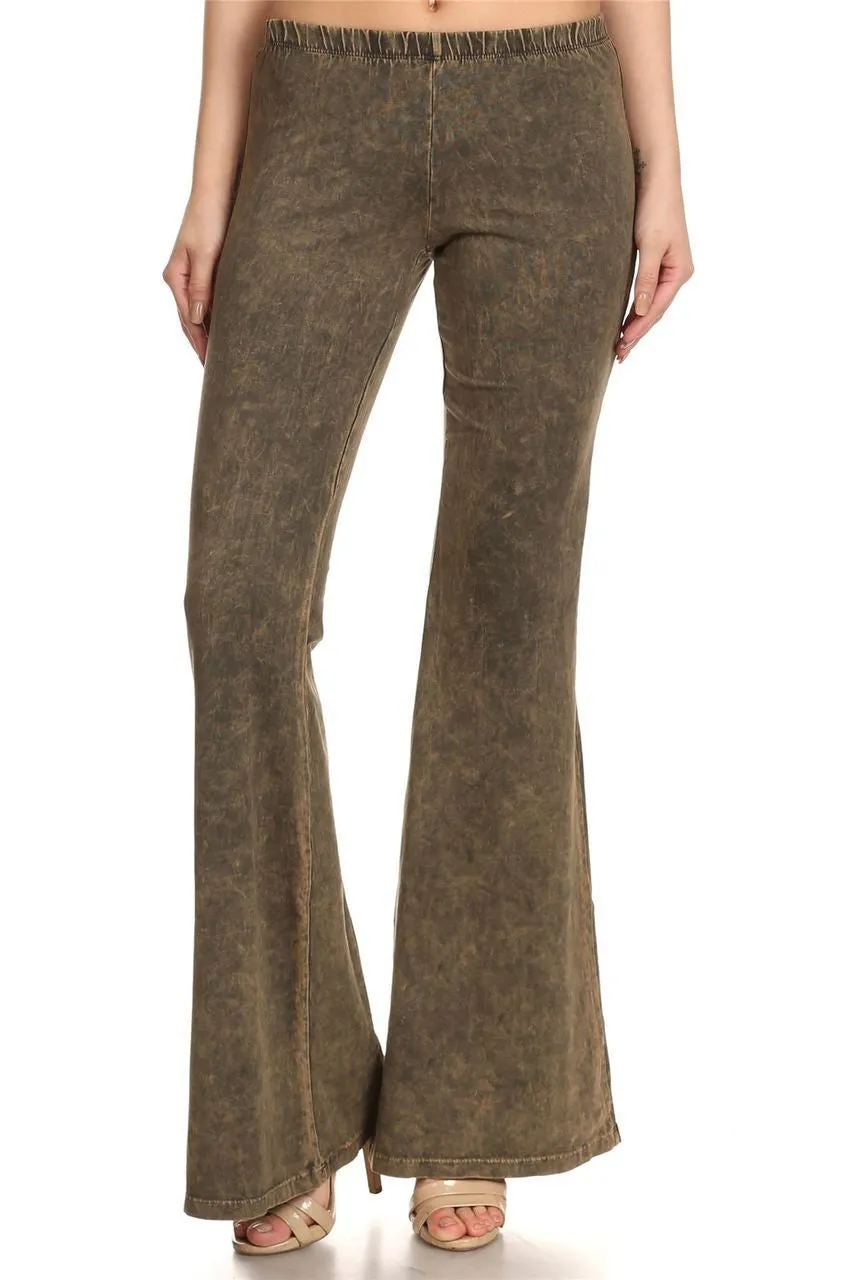 Bell Bottoms Denim Colored Yoga Pants Olive Green