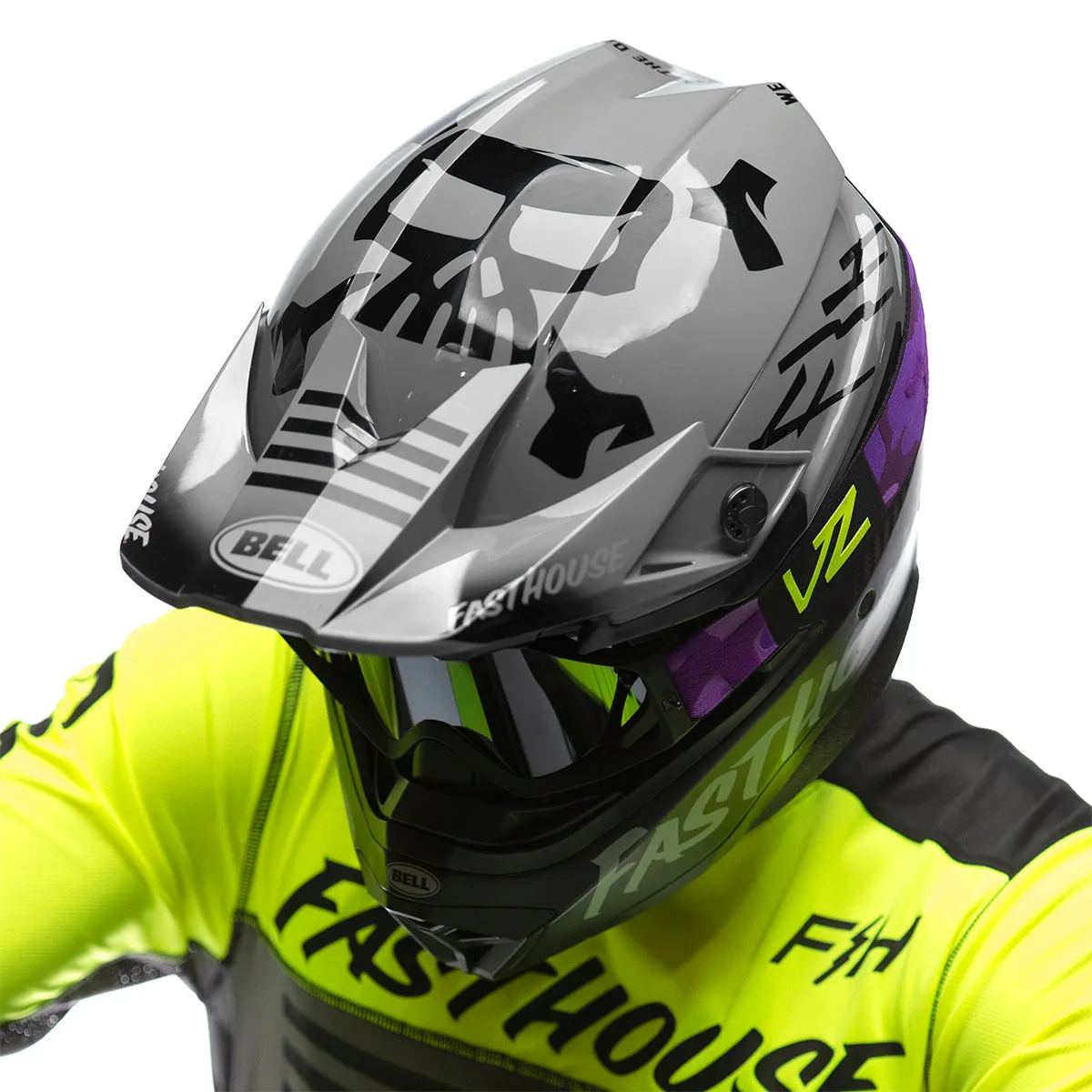 Bell Moto-10 Spherical Fasthouse Limited Edition BMF Helmet - Gray/Black