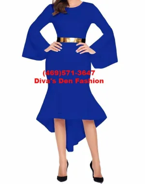 Bell Sleeve Belted Dress