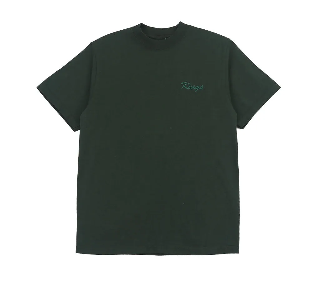 BIG SCRIPT EMBROIDERED HEAVYWEIGHT GARMENT DYED TEE