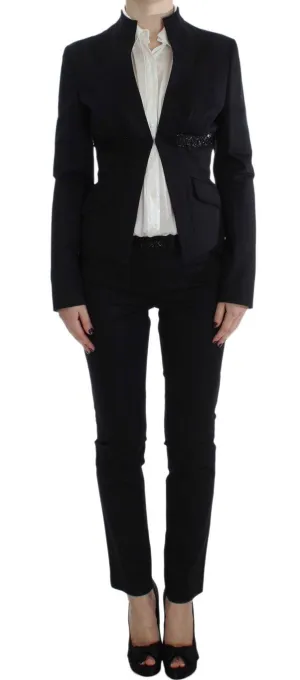 Black Stretch Cotton Suit