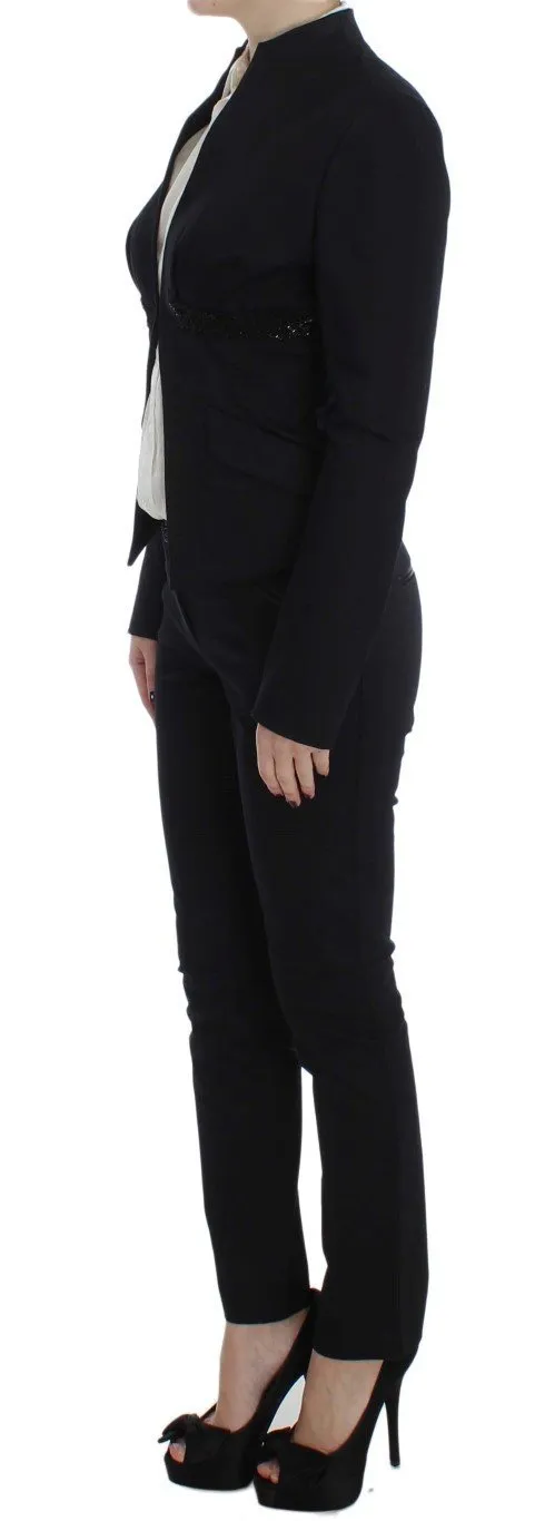 Black Stretch Cotton Suit