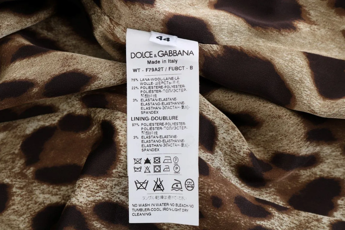 Black Wool Leopard Pattern Vest