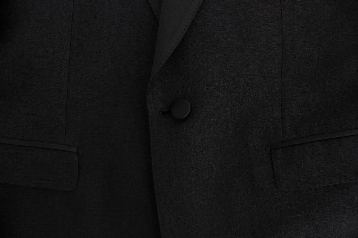 Black wool slim fit blazer