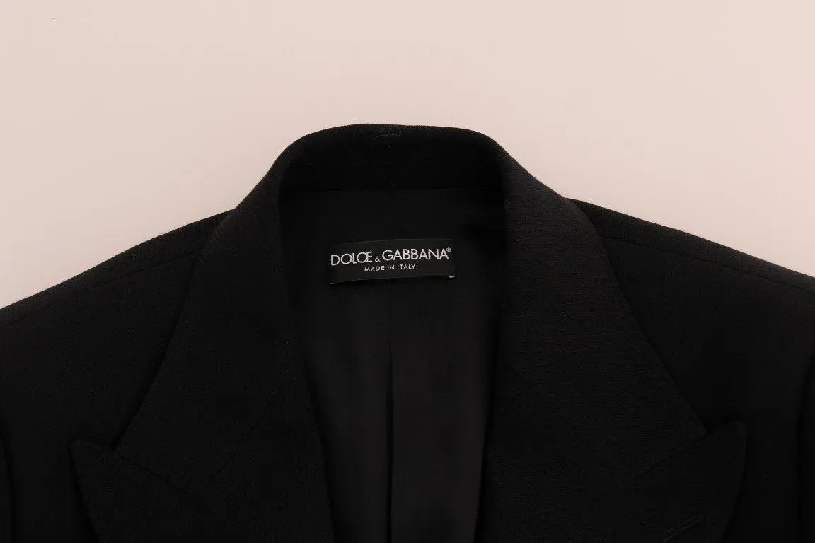 Black Wool Stretch Blazer Jacket