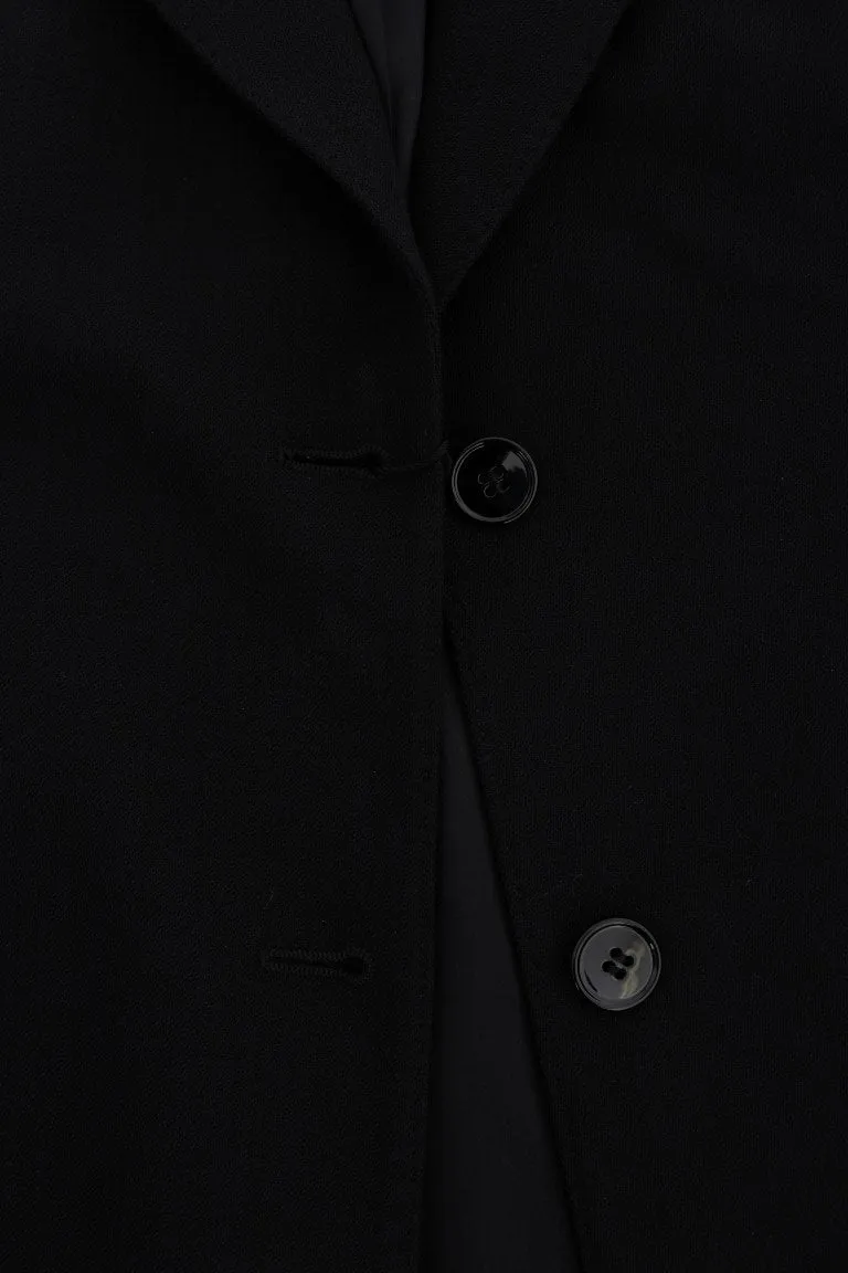 Black Wool Stretch Blazer Jacket