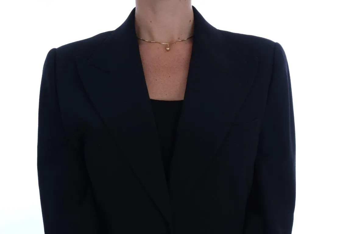 Black Wool Stretch Blazer Jacket