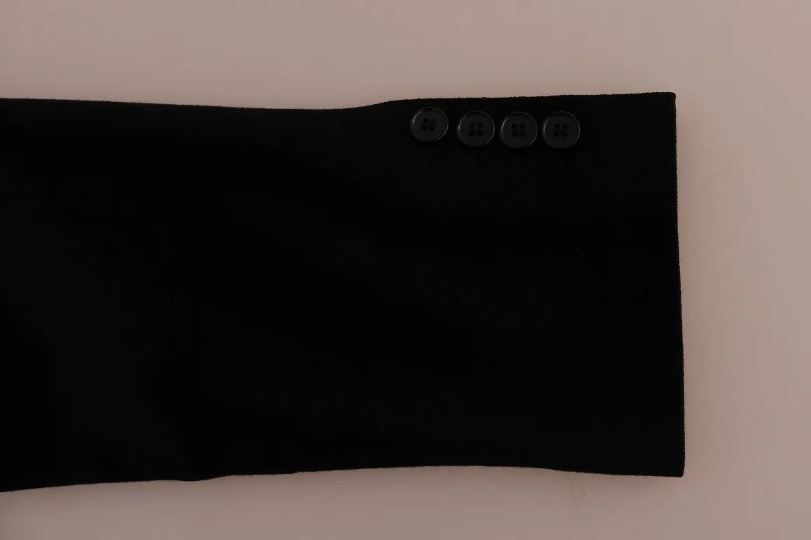 Black Wool Stretch Blazer Jacket