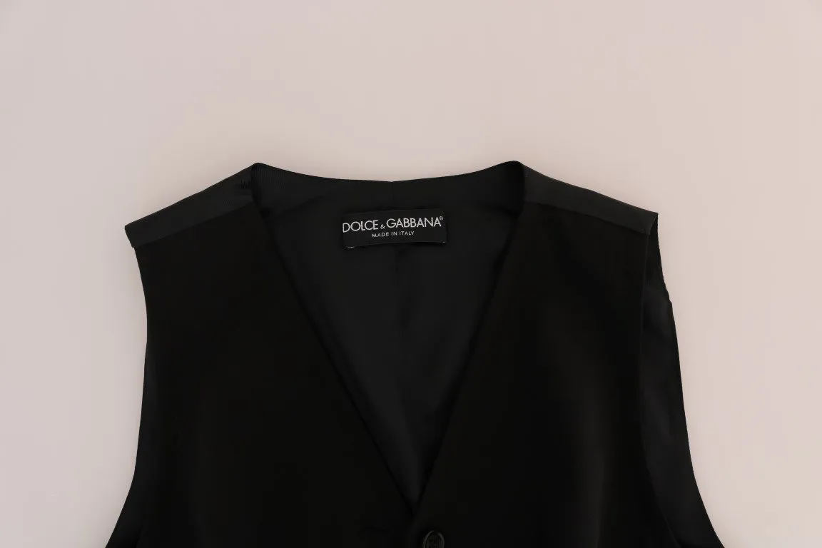 Black Wool Viscose Vest