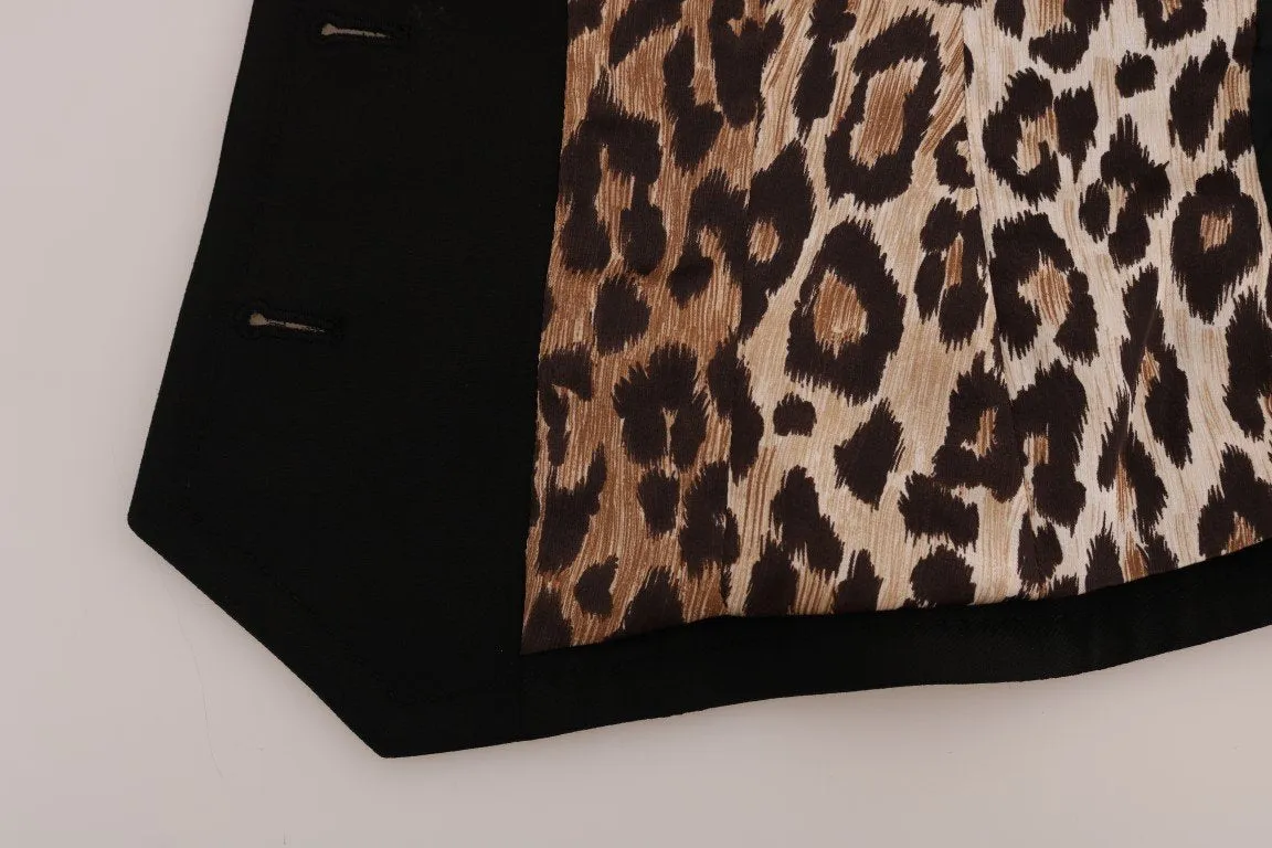 Black Wool Viscose Vest