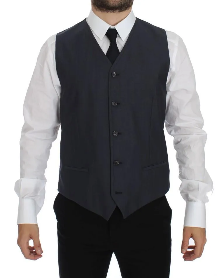 Blue Slim Fit Wool Silk Blazer