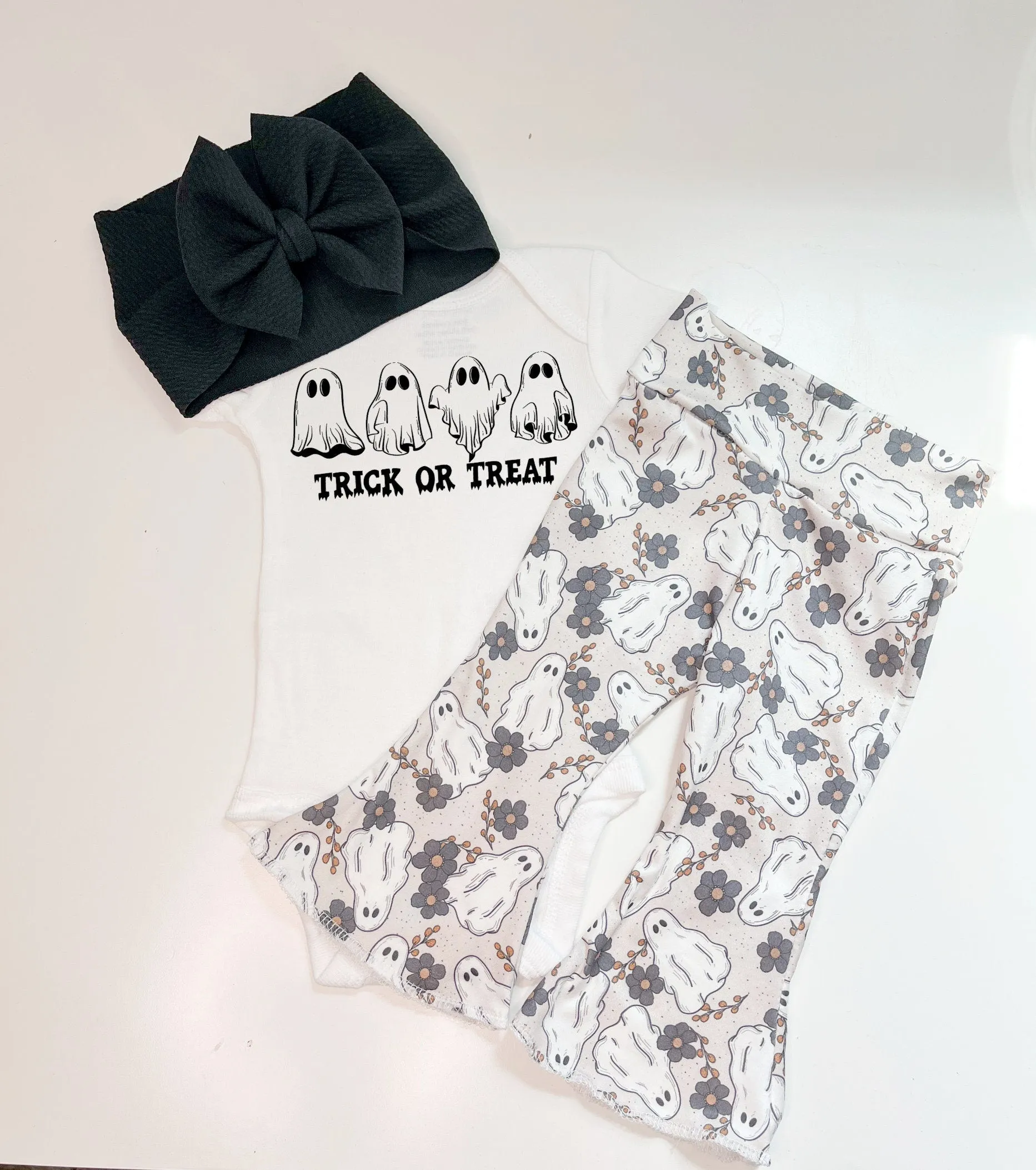 Boho Ghost Halloween Bell Bottoms