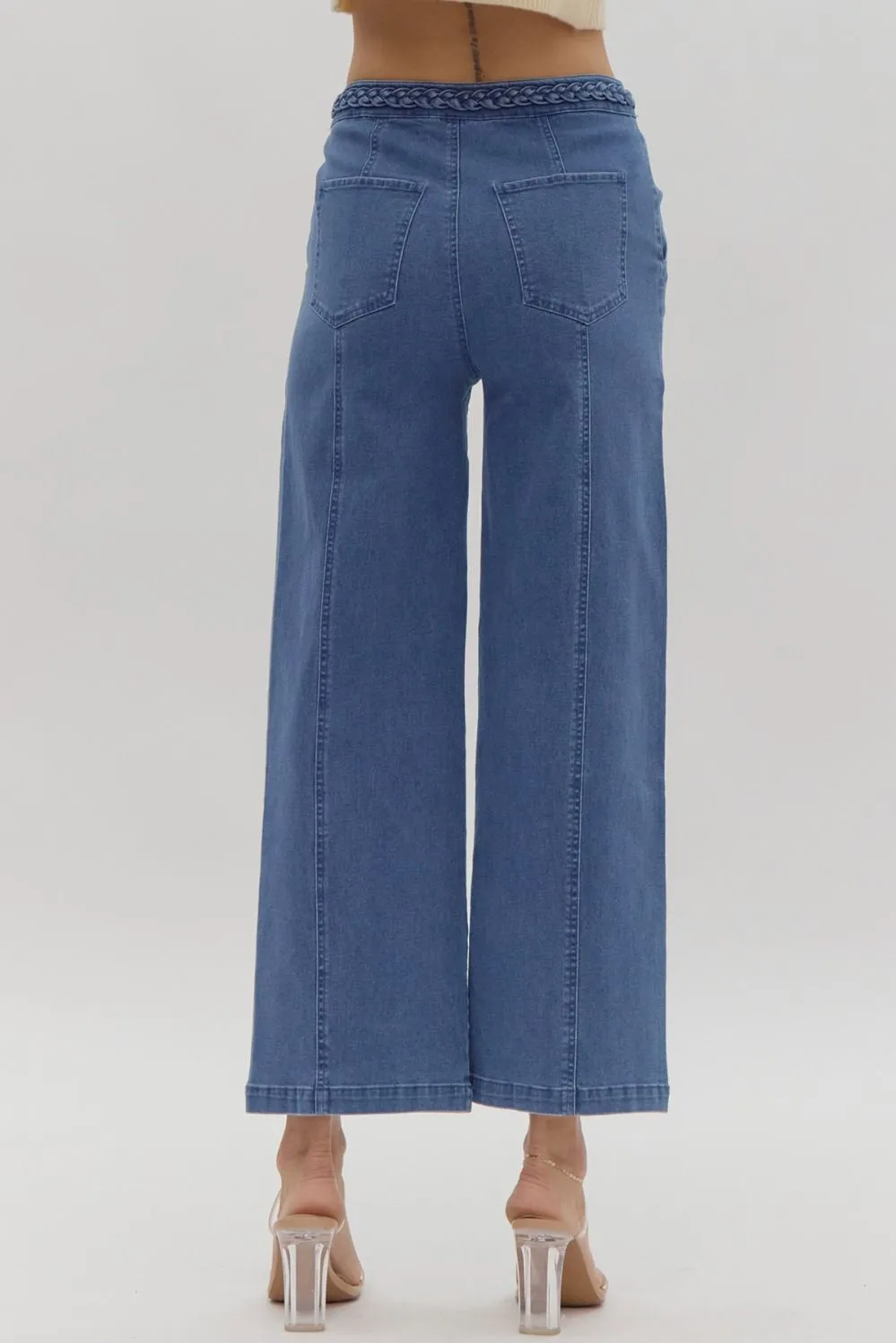 Braided Wide Leg Pant {Denim}
