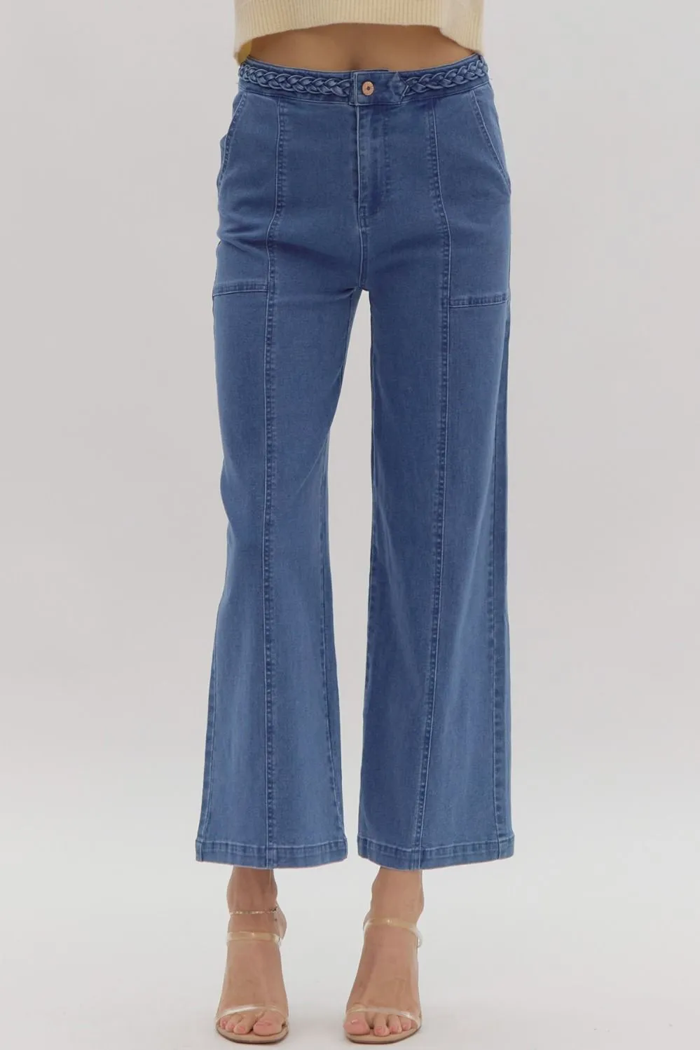 Braided Wide Leg Pant {Denim}