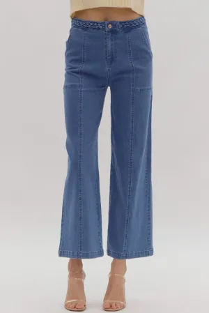 Braided Wide Leg Pant {Denim}