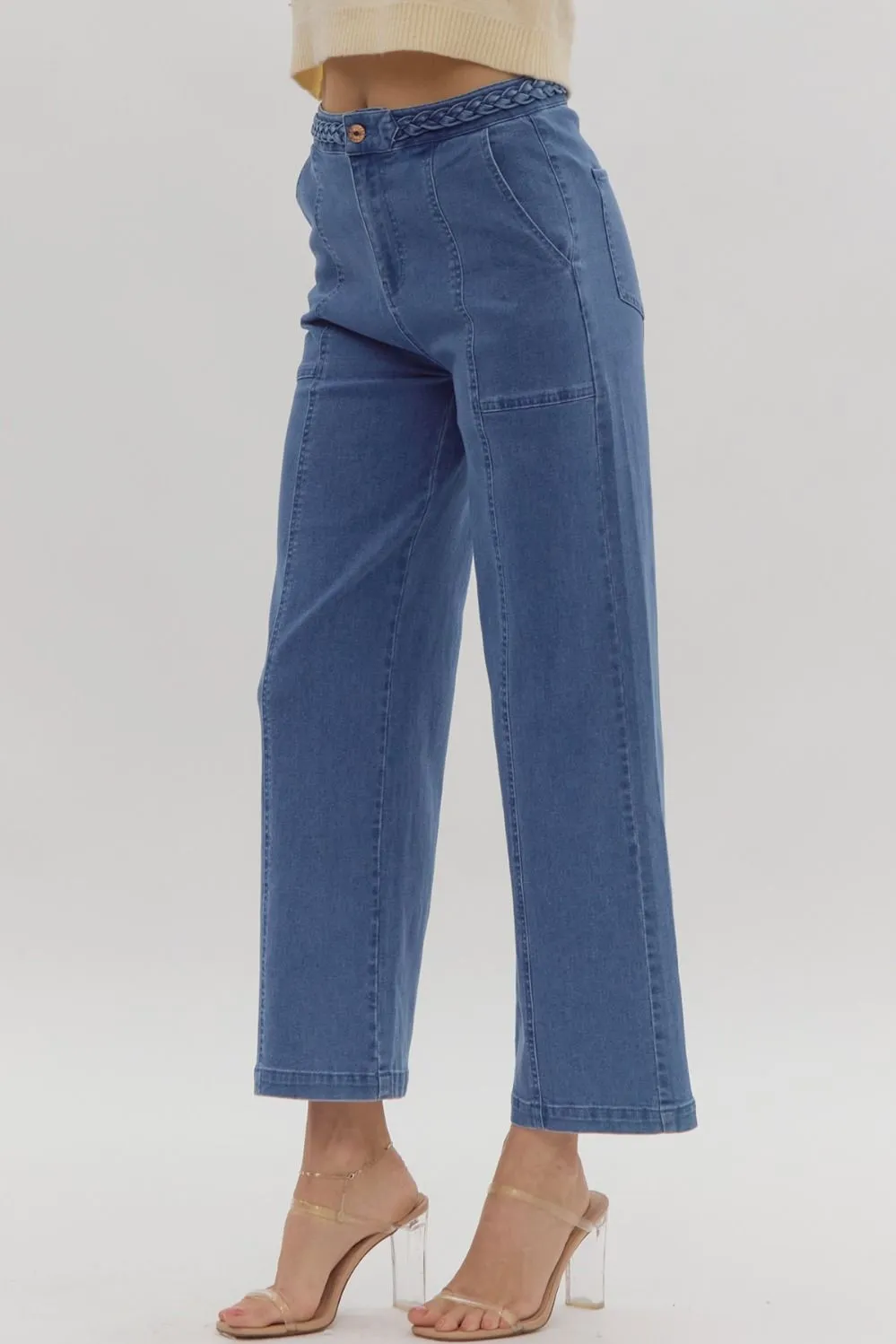 Braided Wide Leg Pant {Denim}