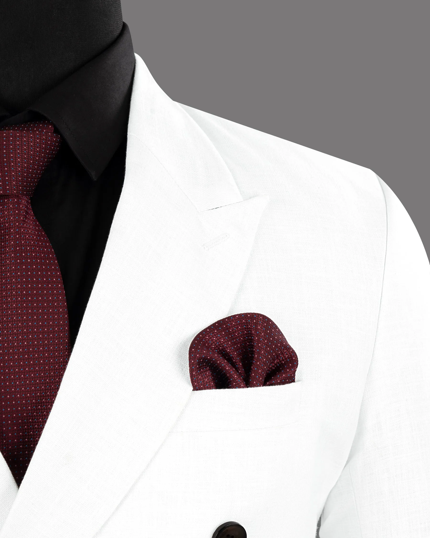 BRIGHT WHITE LUXURIOUS LINEN DOUBLE BREASTED PERFORMANCE BLAZER
