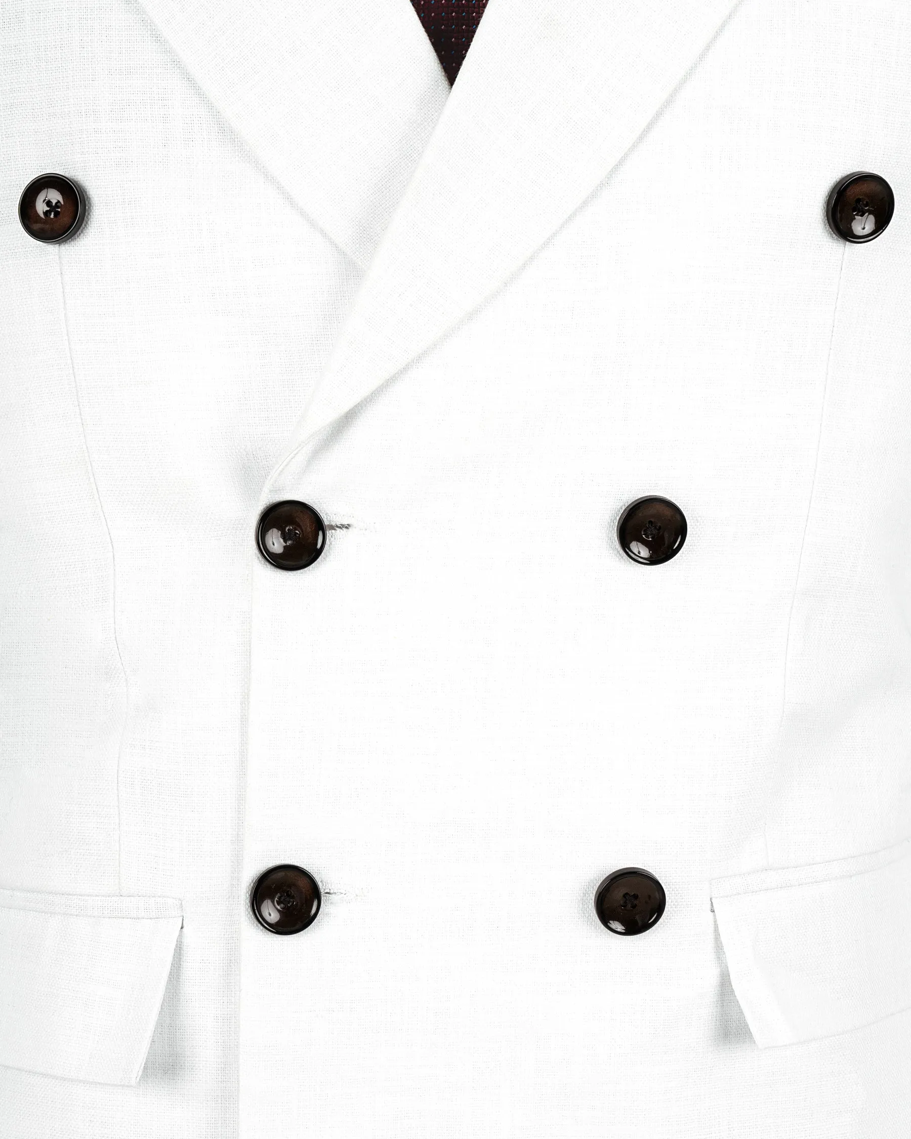 BRIGHT WHITE LUXURIOUS LINEN DOUBLE BREASTED PERFORMANCE BLAZER